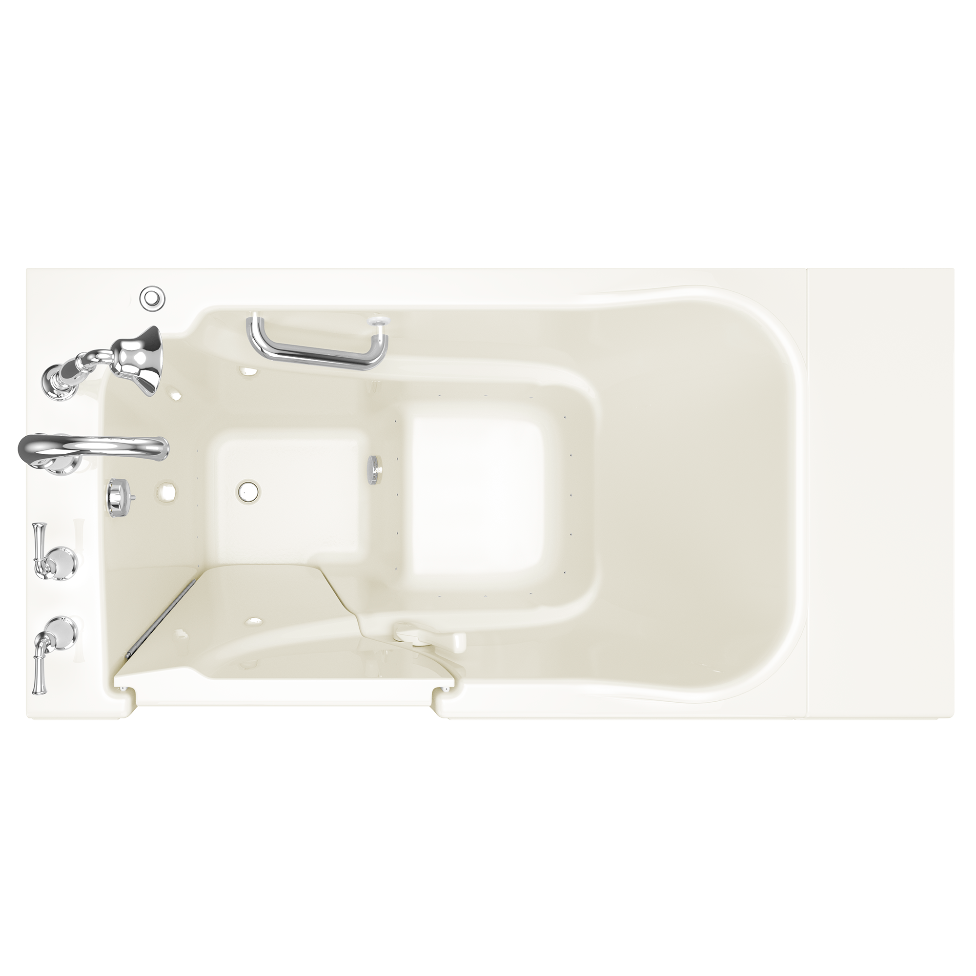 Gelcoat Value Series 30x52 Inch Walk In Bathtub with Air Spa System   Left Hand Door and Drain WIB LINEN